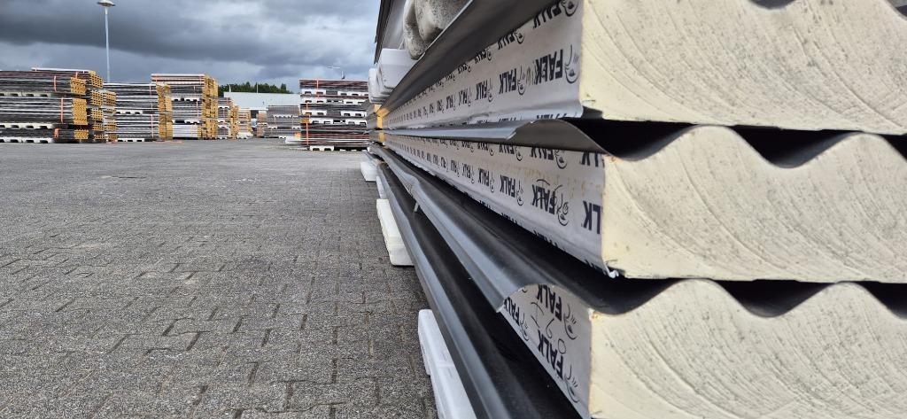 FALK 1000GL 120/160mm dak sandwichpanelen B-keus l €12,00/m², Ophalen, Zo goed als nieuw, Overige materialen, 100 mm of meer