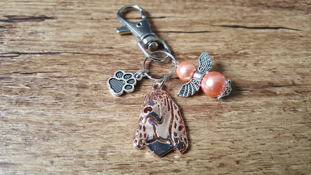 Tas/Sleutelhanger Basset Dog met beschermengeltje, Verzenden, Nieuw