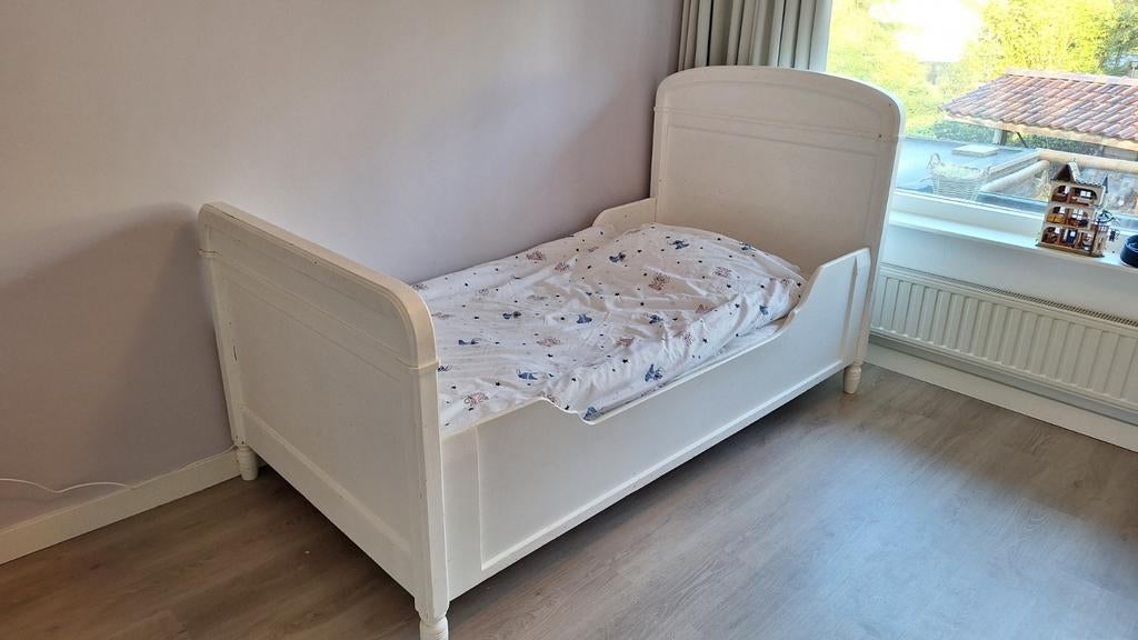 Ledikant / Bed 100x200 - Leuk voor meisjeskamer!, Huis en Inrichting, Slaapkamer | Bedden, Ophalen, Eenpersoons, Wit, 200 cm