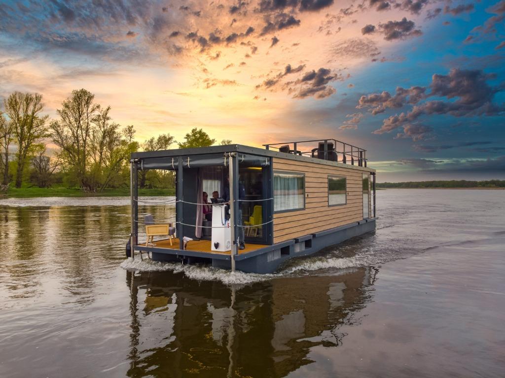 NAUTIA L9 JACHT HOUSEBOOT Woonboot Drijvende kajuitboot, Watersport en Boten, Motorboten en Motorjachten, Ophalen of Verzenden