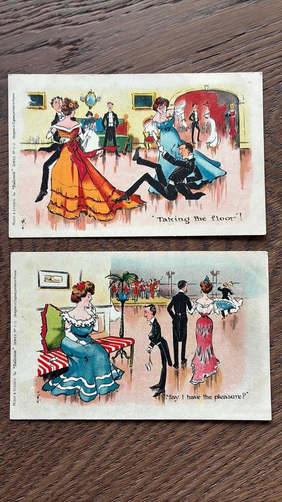 Ballroom dansen.Humor. Op de vloer en mag ik deze dans, Ophalen of Verzenden, 1920 tot 1940, Ongelopen, Overige thema's