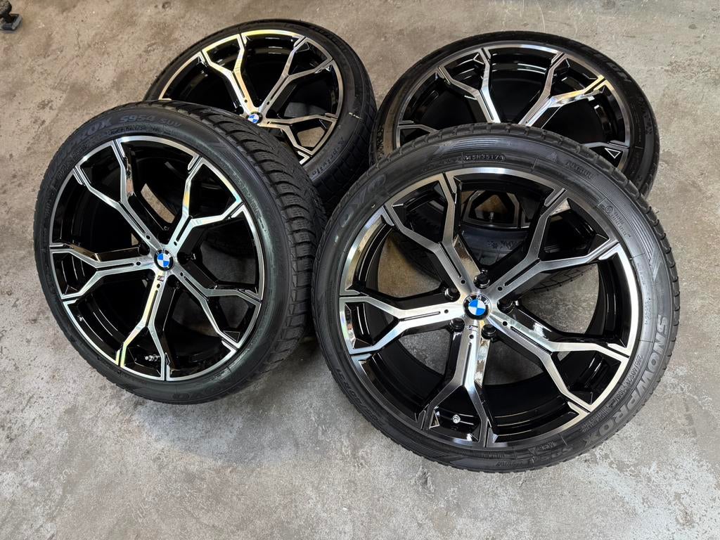 ✅ 21 inch Bmw X5 G05 Style 741M velgen 5x112, Gebruikt, 265 mm, Banden en Velgen, Personenwagen