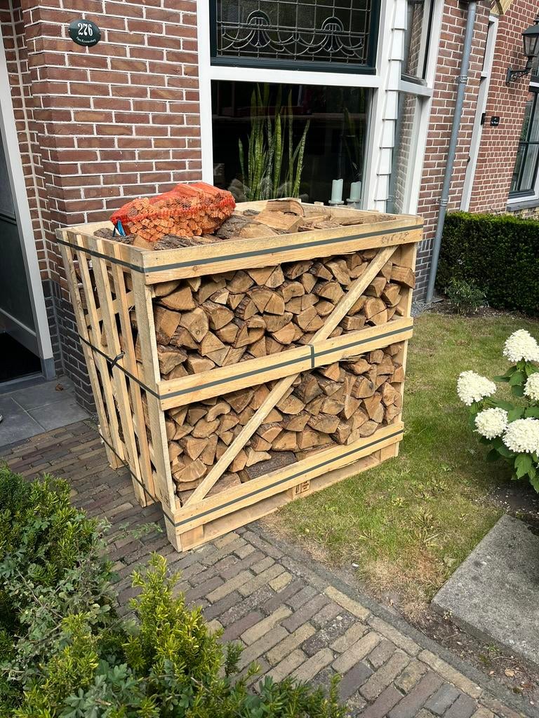 Ovengedroogd haardhout met gratis aanmaakhout en bezorging, Minder dan 3 m³, Ophalen of Verzenden