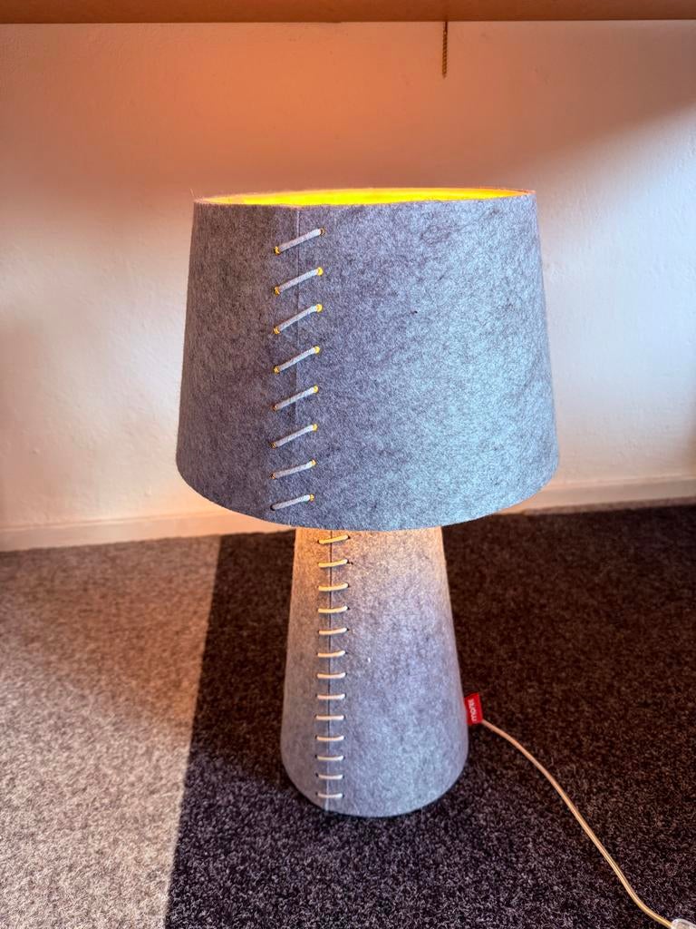 Grijze Stoffen Tafellamp, Ophalen of Verzenden, Zo goed als nieuw, Stof, Minder dan 100 cm