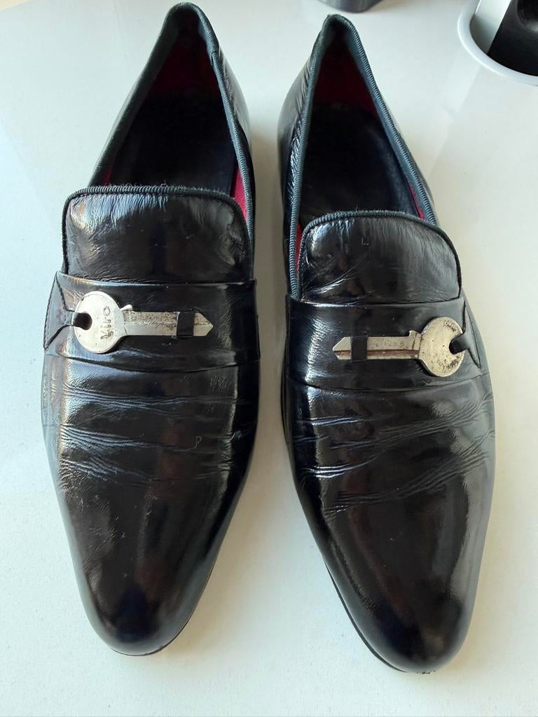 Smokingschoen, lakleer, Etro per Oger, Loafers, Verzenden, Zwart, Gedragen