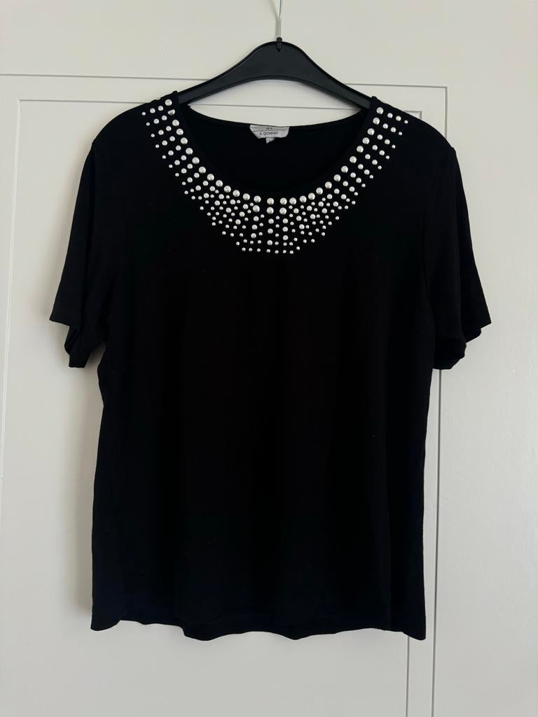 HS Il Giorno T-shirt - Maat L, Zwart, Maat 42/44 (L), Ophalen of Verzenden, Zo goed als nieuw