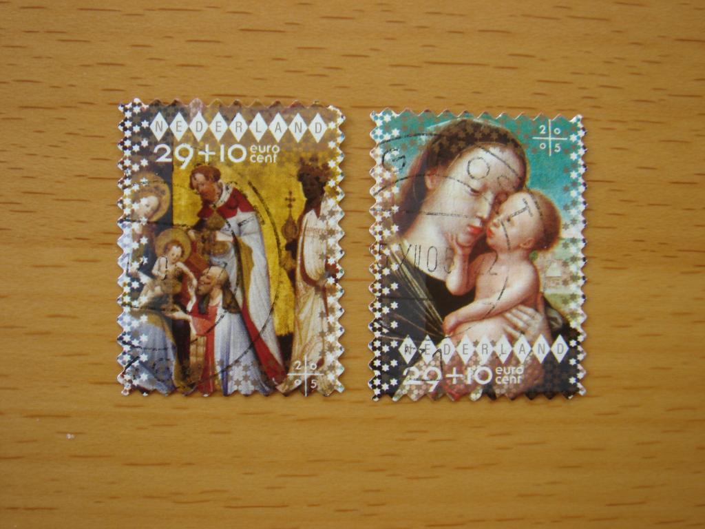2005 Decemberzegels – Goede Doelen 2x, Postzegels en Munten, Postzegels | Nederland, Ophalen of Verzenden, Na 1940, Gestempeld