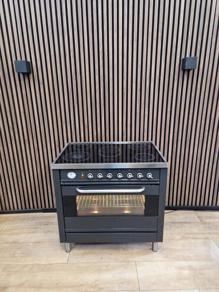 Mooie Antraciet Boretti Fornuis keramisch (Gratis bezorgen), Witgoed en Apparatuur, 5258sh, Gebruikt, 60 cm of meer, Keramisch