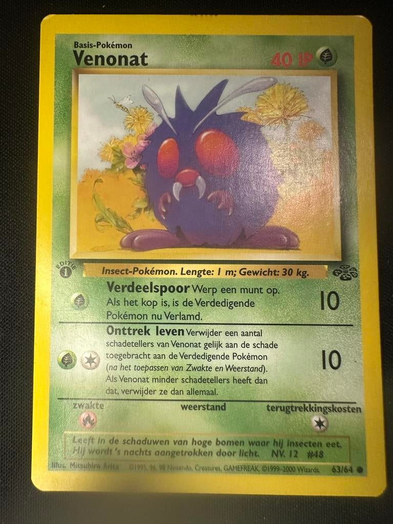 Venonat 63/64 Jungle 1st / First Edition, Ophalen of Verzenden, Gebruikt, Losse kaart