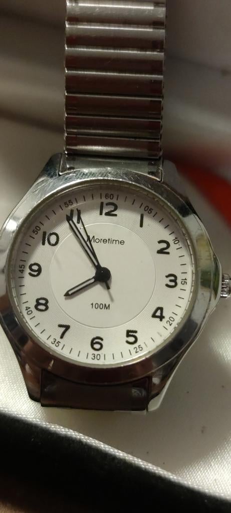 MORETIME mooie horloge waterresistant, Ophalen of Verzenden, Staal, Overige merken