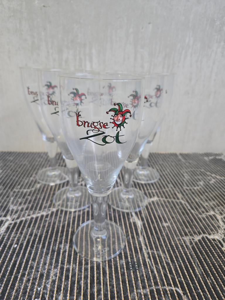 Brugse Zot Bierglazen - Set van 6, Verzamelen, Biermerken, Nieuw, Glas of Glazen, Overige merken, Ophalen of Verzenden