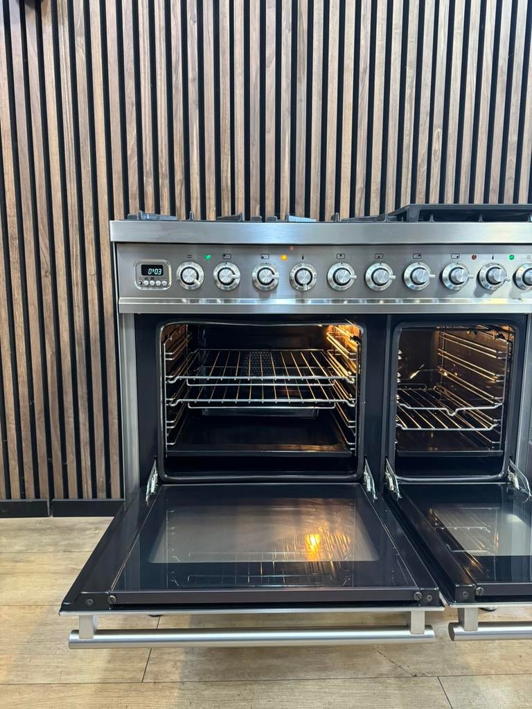 Luxe Rvs 6-pits Boretti Fornuis 90 cm (Gratis bezorgen), 5258sh, Ophalen of Verzenden, Zo goed als nieuw, Energieklasse A of zuiniger
