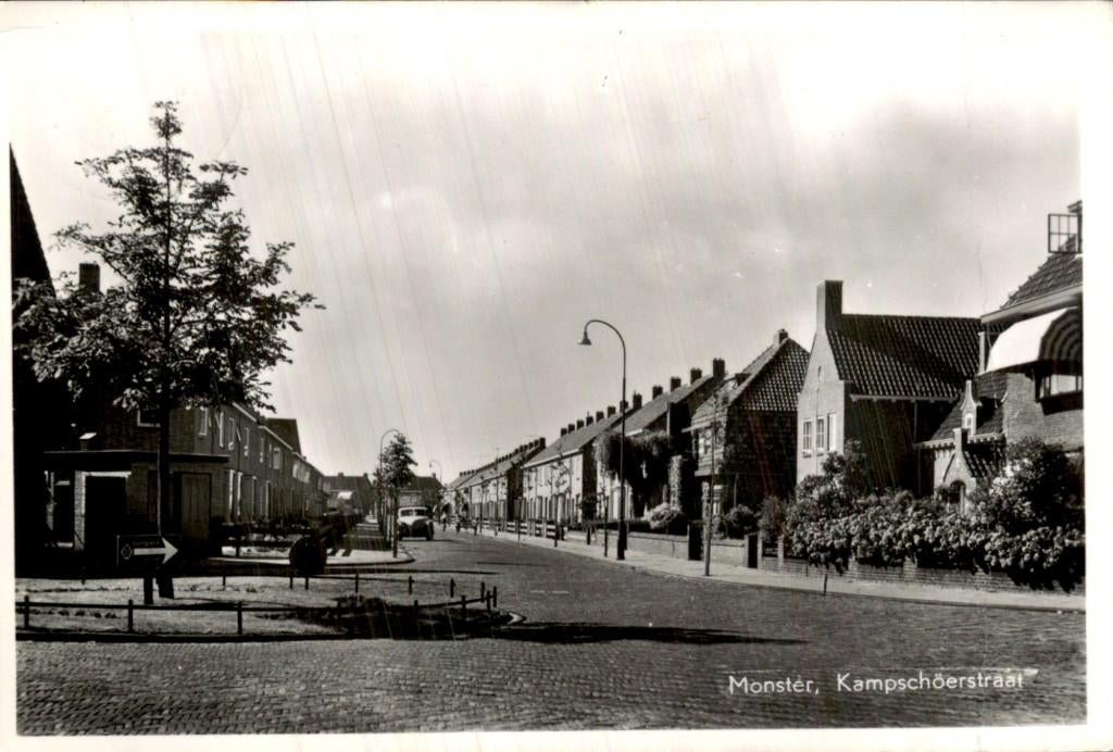 Monster - Kampschöerstraat - straatzicht, Ophalen of Verzenden, 1960 tot 1980, Gelopen, Zuid-Holland