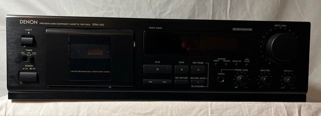Denon DRM-550 Cassettedeck - Topstaat!, Audio, Tv en Foto, Cassettedecks, Ophalen of Verzenden, Enkel, Denon, Tiptoetsen