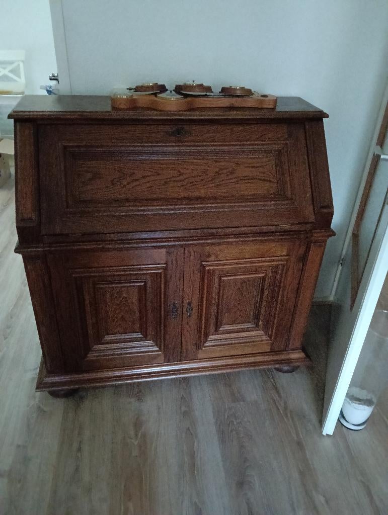 Klep secretaire. Eikenhout, Ophalen, ., ., .