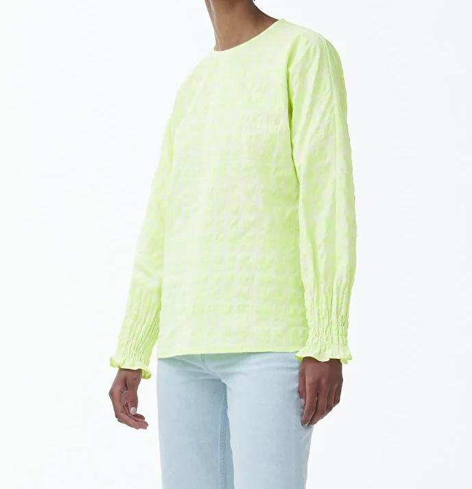 COS blouse 100% katoenen geruit patroon lange mouwen, Ophalen of Verzenden, Zo goed als nieuw, Maat 38/40 (M), Groen
