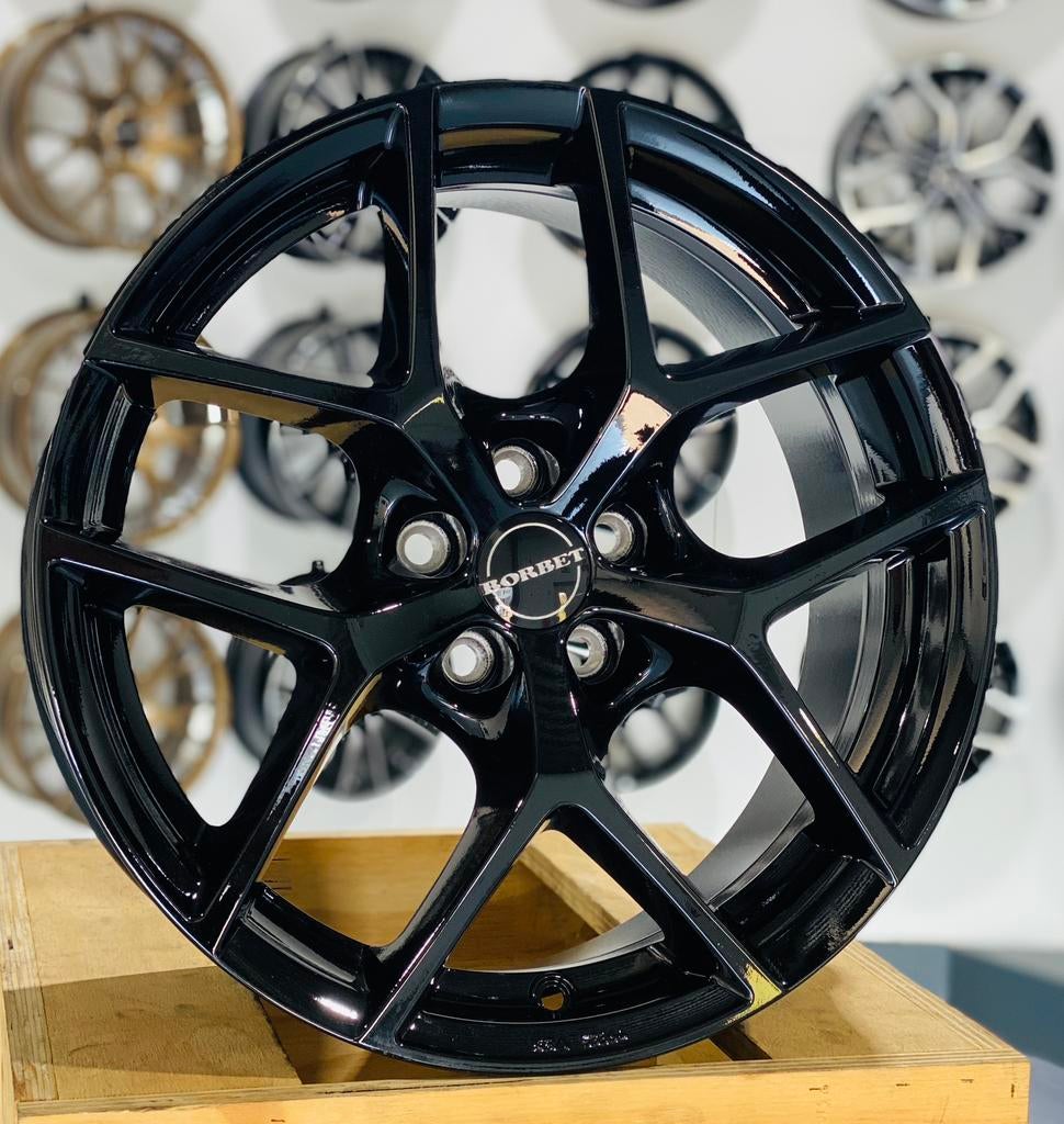 Nieuwe zwarte velgen Borbet Y 5x100 Polo Ibiza Audi A1, Auto-onderdelen, Banden en Velgen, Ophalen, 215 mm, Velg(en), Nieuw