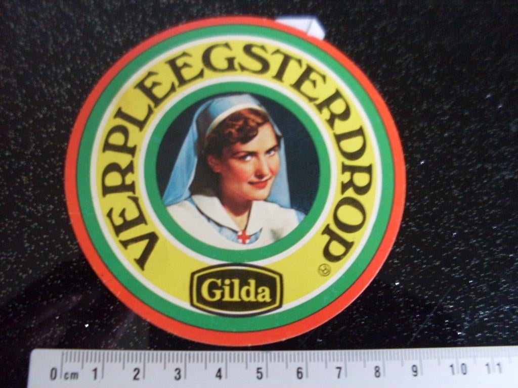 sticker Gilda verpleegsterdrop logo, Verzamelen, Ophalen of Verzenden, Zo goed als nieuw, Merk