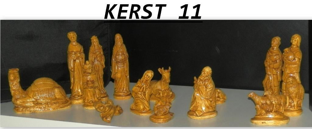 Kerst -11 - 14 delige kerst beelden groep van Gips ( 3, Ophalen of Verzenden, Nieuw