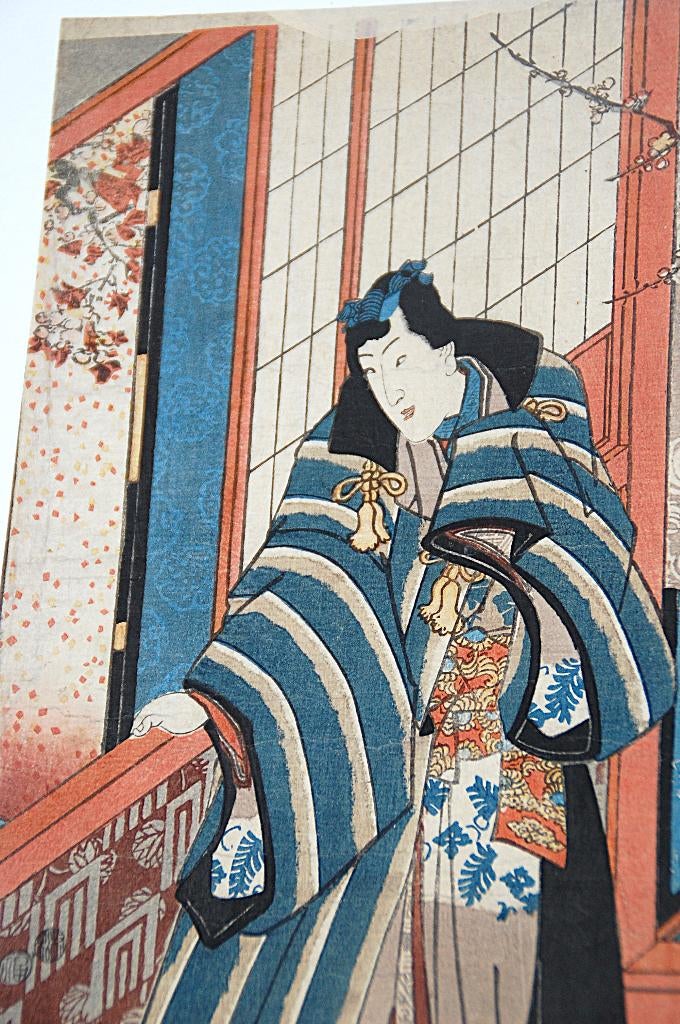 Een originele Japanse  houtblok prent  C, Ophalen of Verzenden