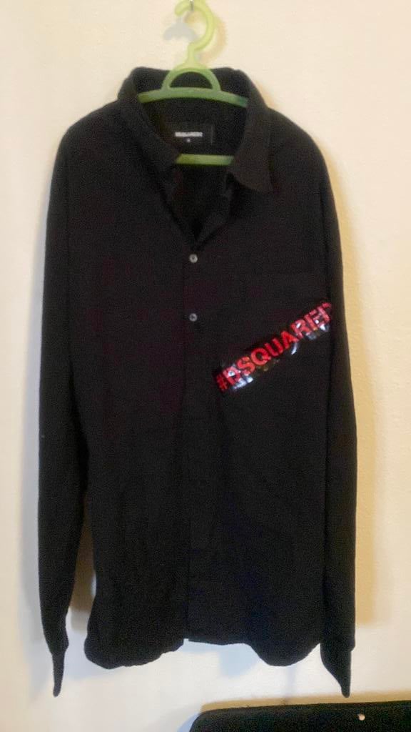 Origineel Dsquared2 Overhemd - Zwart - Rood Logo, Ophalen of Verzenden, Zo goed als nieuw, Zwart