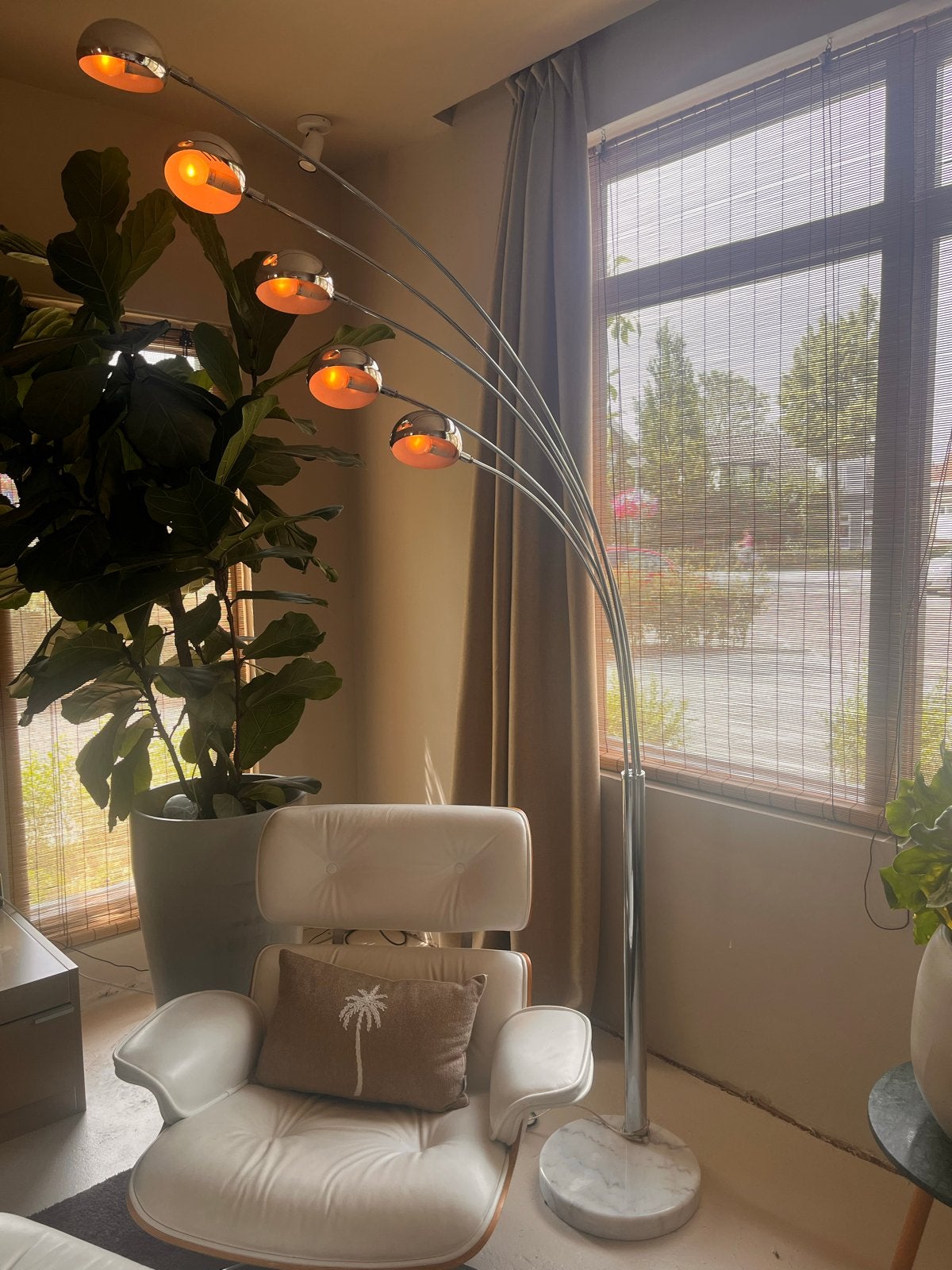 Wofi Leuchten stalamp met dimmer japandi design vintage, Ophalen, Gebruikt, Overige fittingen, Metaal