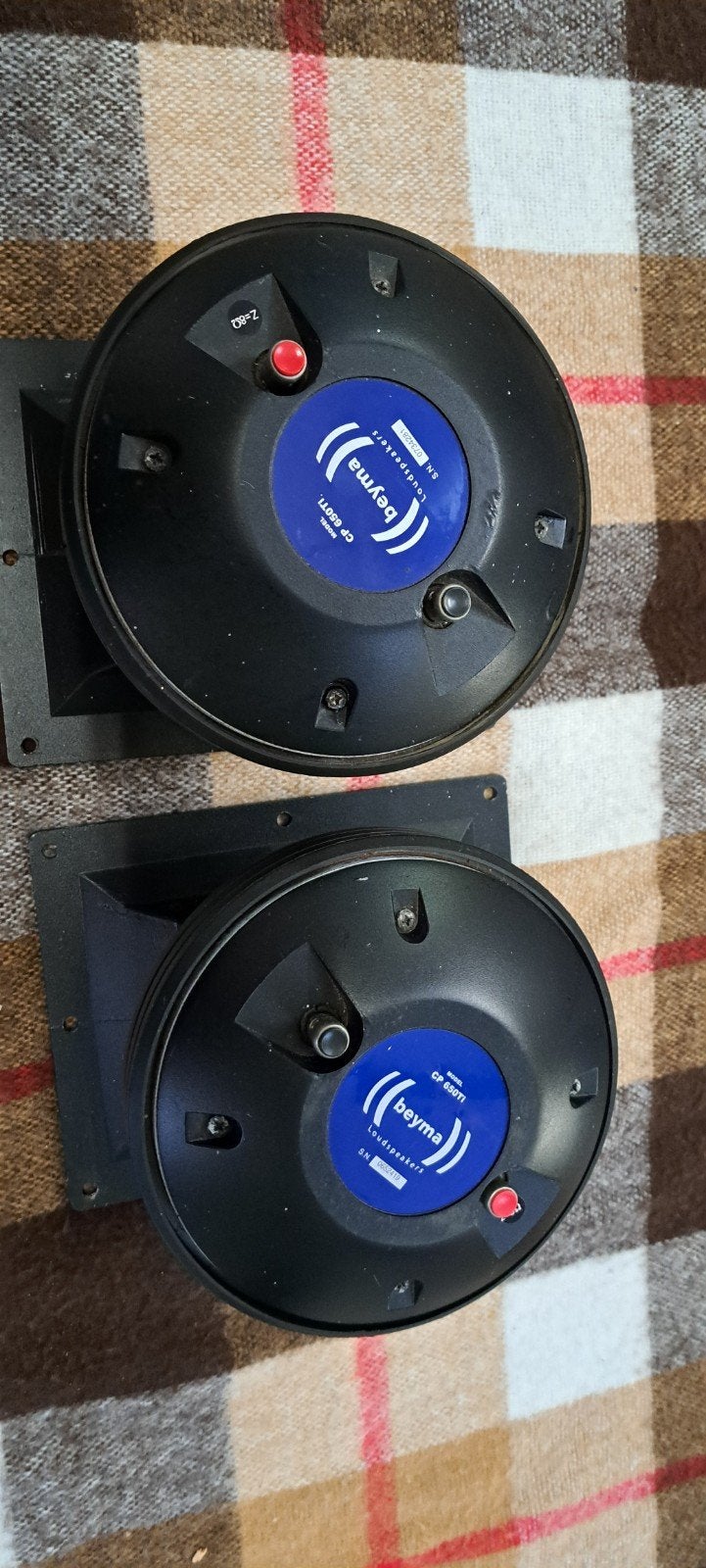 Set van 2 Beyma CP650ti midhoogdrivers met TD560 hoorns, Ophalen of Verzenden, Gebruikt, Overige typen, Overige merken