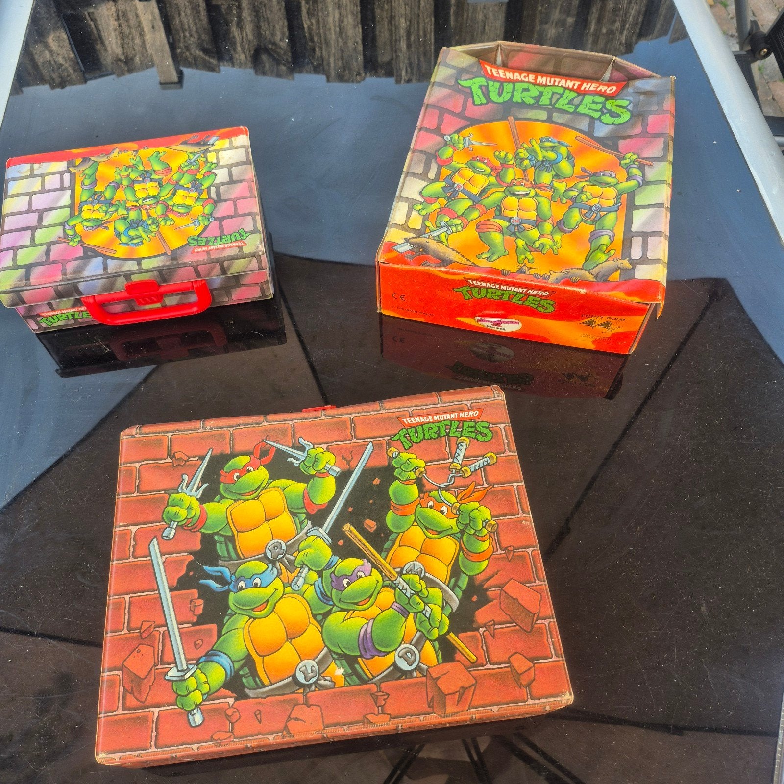 Vintage Teenage Mutant Hero Turtles opbergkoffers (3 stuks), Ophalen of Verzenden, Gebruikt