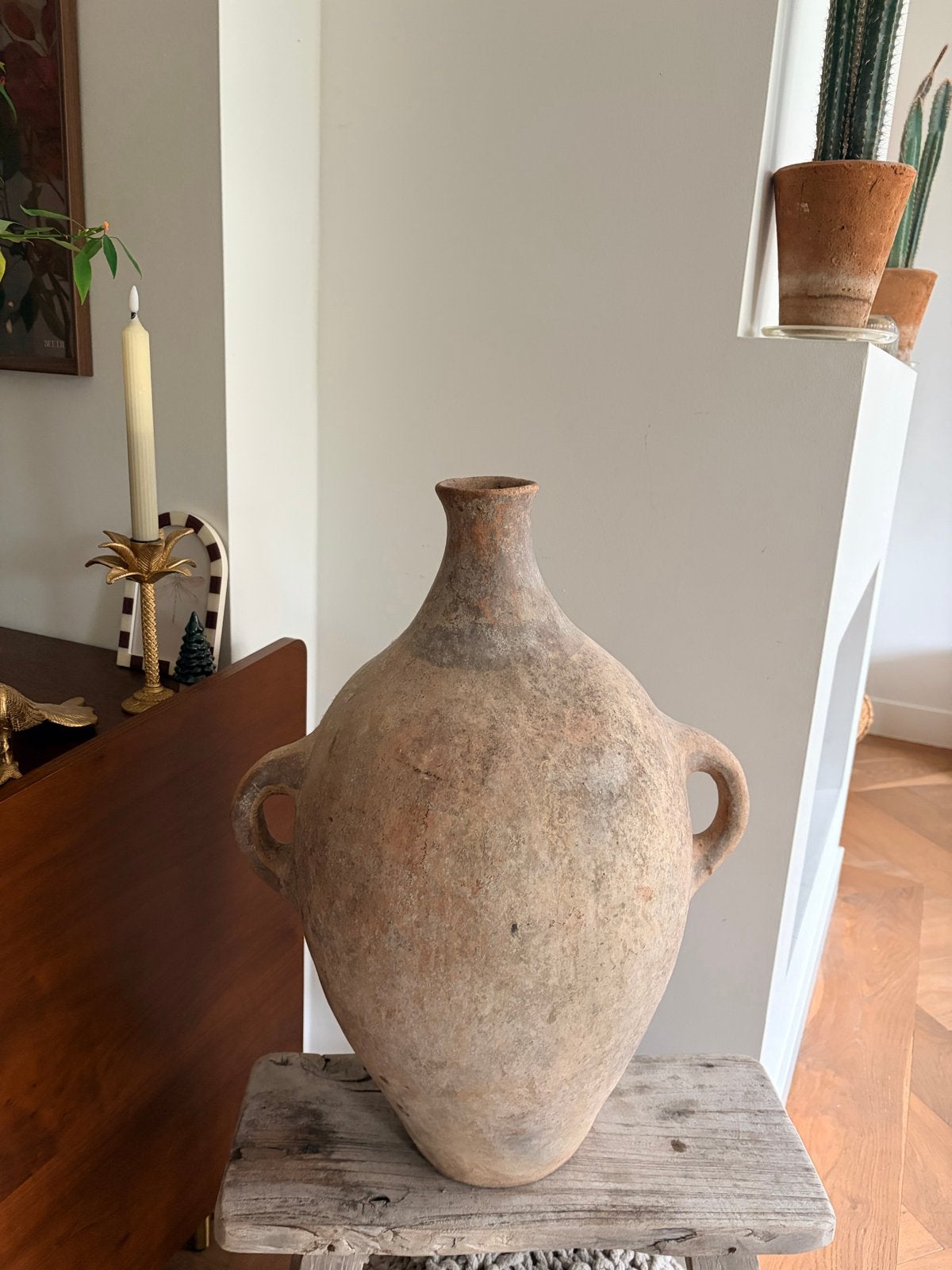 Antieke Terracotta Amfora Vaas met Handvatten, Ophalen