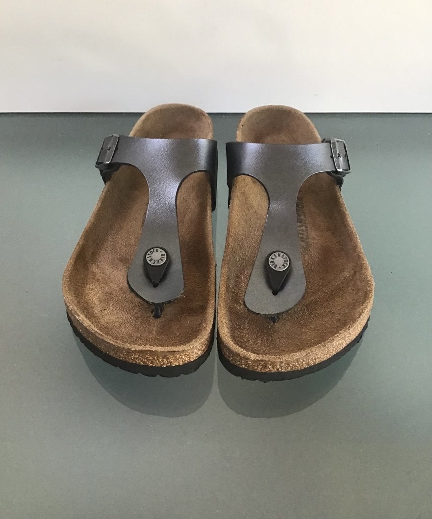 Birkenstock 38 | Gizeh antracietgrijs | Gratis verzenden, Slippers, Verzenden, Zo goed als nieuw, Grijs