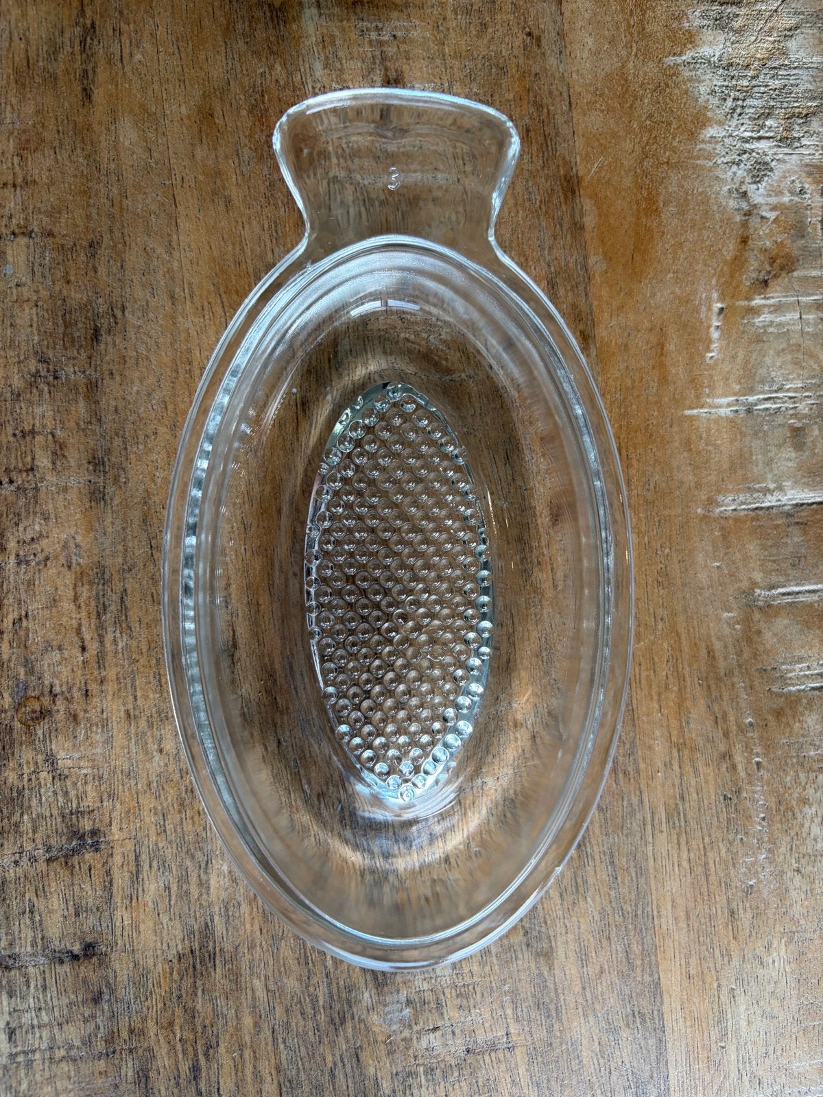 Vintage Glazen Knoflookrasp - fruitrasp, Antiek en Kunst, Ophalen of Verzenden