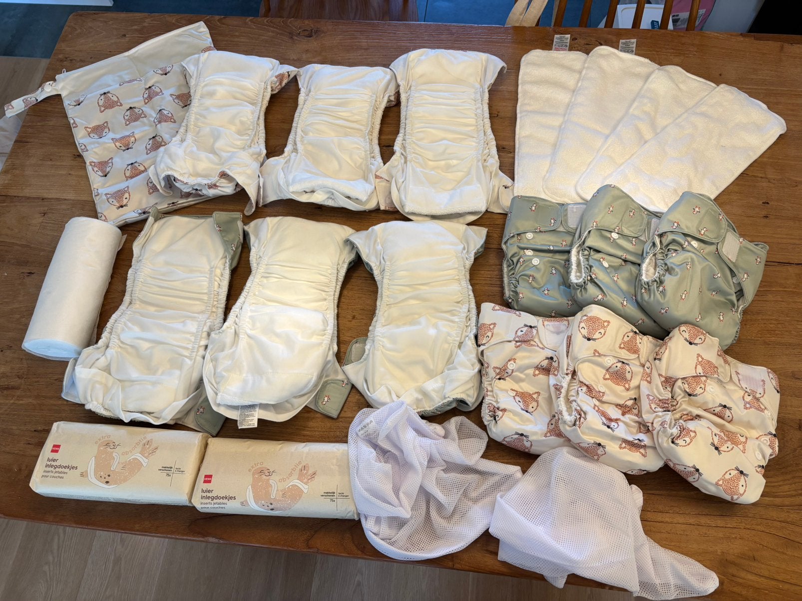 2x wasbare luier startersset Hema 4-13 kg, Ophalen of Verzenden, Nieuw, Jongetje of Meisje