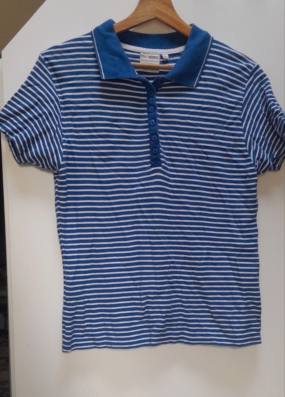 EBC BASICS gestreept poloshirt - Maat XL, Blauw, Ophalen of Verzenden, Korte mouw, Gedragen