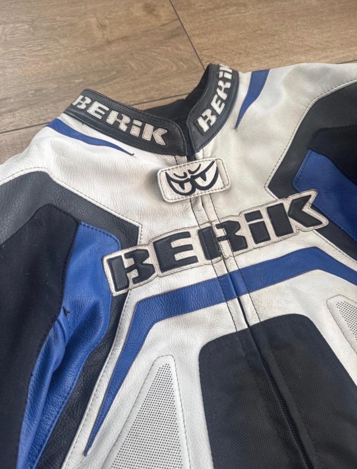 Berik Motorpak - Leer - Blauw/Wit/Zwart - Maat 50, Motoren, Ophalen of Verzenden, Tweedehands, Heren, Combipak