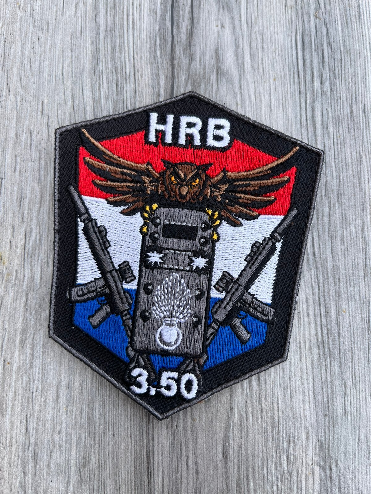Mouwembleem marechaussee HRB, Verzenden, Marechaussee, Nederland, Embleem of Badge