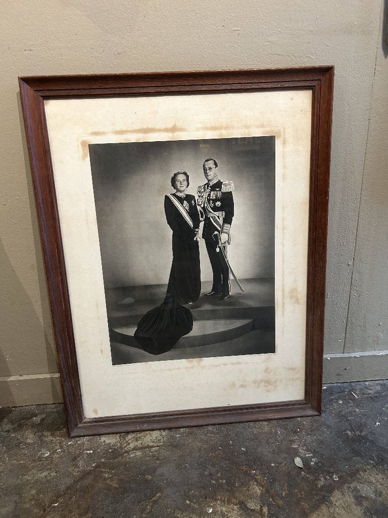 Historisch staatsieportret koningin Juliana & prins Bernhard, Verzamelen, Ophalen, Gebruikt, Nederland, Kaart, Foto of Prent