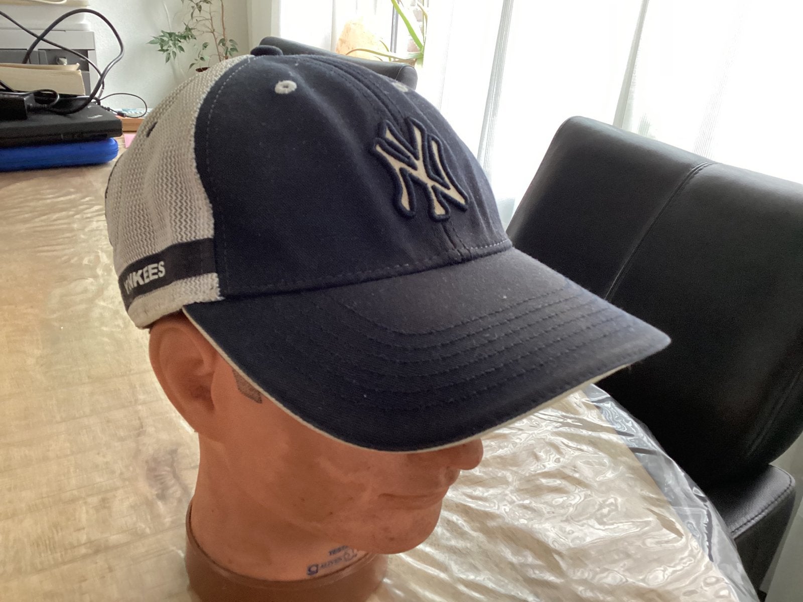 New York Yankees pet - Donkerblauw met wit gaas, Ophalen of Verzenden, Gedragen, One size fits all, Pet