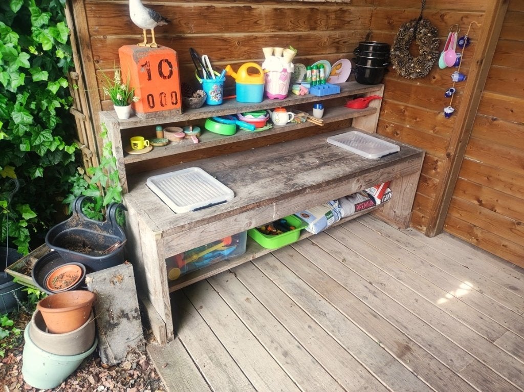 zandtafel steigerhout, Ophalen, Gebruikt