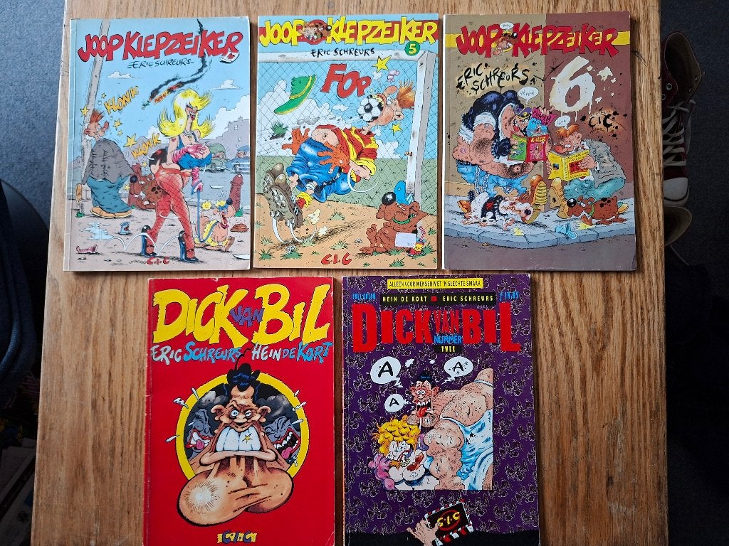 Klepzeiker Dick van Bil 5x Schreurs de Kort ook los te koop, Meerdere stripboeken, Ophalen of Verzenden, Gelezen, Eric Schreurs