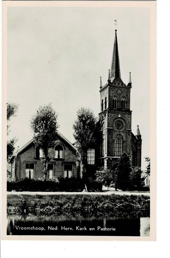 Vroomshoop, Kerk en Pastorie, Verzamelen, Ansichtkaarten | Nederland, Ophalen of Verzenden, Ongelopen, Overijssel