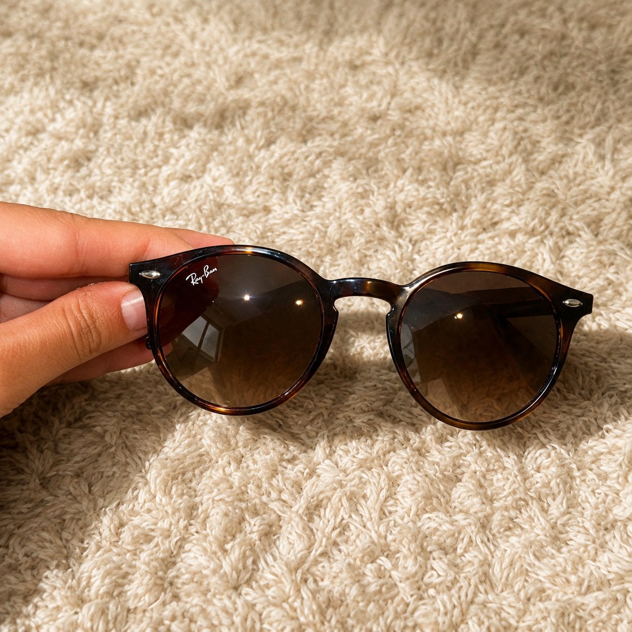 Ray-Ban Kids zonnebril – origineel, Ophalen of Verzenden, Zo goed als nieuw, Bruin, Ray-Ban