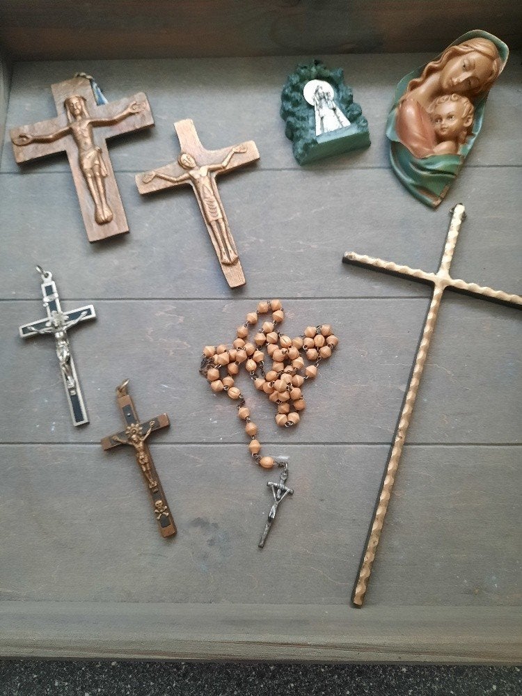 RELIGIEUZE ARTIKELEN, KRUIZEN E.D., Ophalen of Verzenden, Gebruikt, Overige typen, Christendom | Katholiek