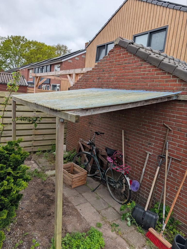 Eenvoudige houten carport/overkapping, Tuin en Terras, Overkappingen, Ophalen, Gebruikt, Carport