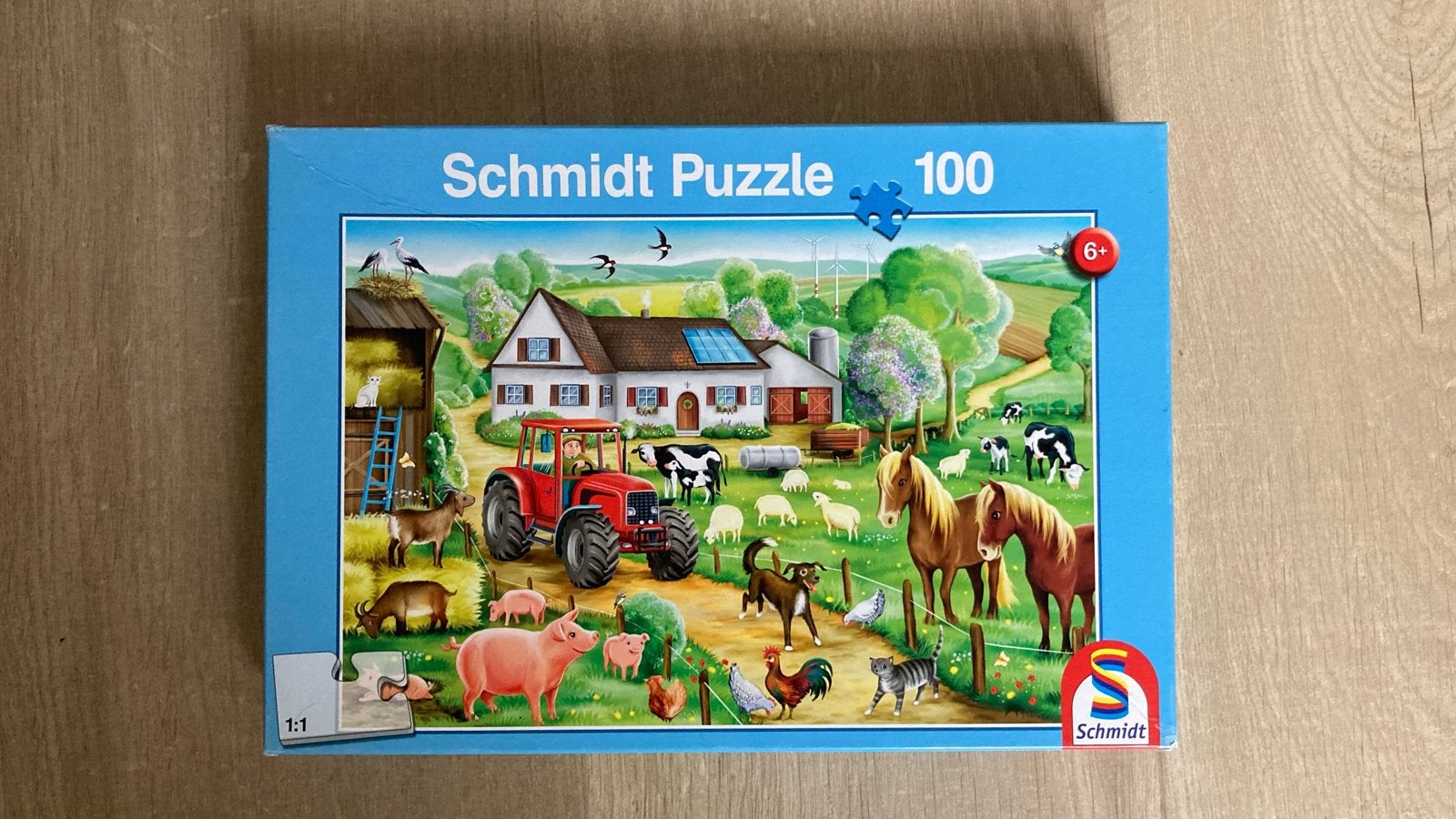 Schmidt Boerderij Puzzel 100 Stukjes - Compleet, Ophalen of Verzenden, Meer dan 50 stukjes, Gebruikt, 6 jaar of ouder