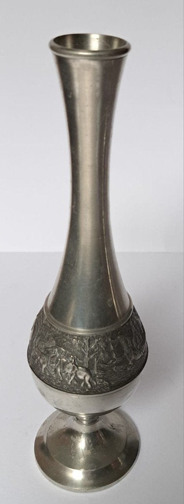 Vintage pewter vaas, Ophalen of Verzenden