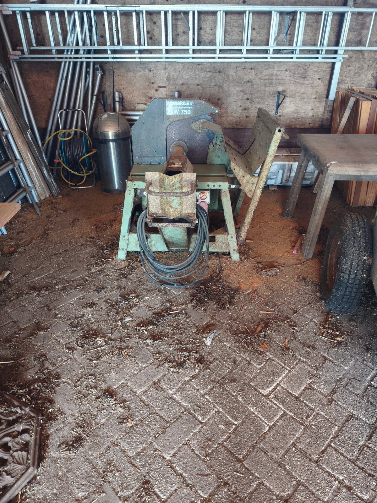 Zaag en kloof machine met ongebruikt zaagbald, Ophalen, Elektra Beckum, Gebruikt, 70 mm of meer