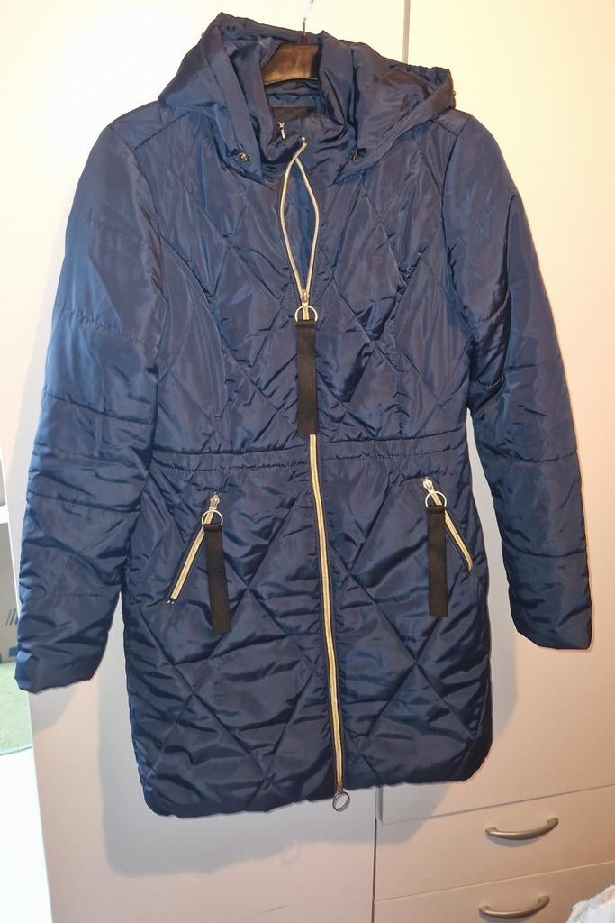 Blauwe winterjas dames XS - Dubbele rits, Blauw, Ophalen of Verzenden, Zo goed als nieuw, Coolcat