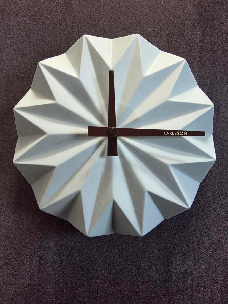 Karlsson wandklok klok Origami design mint groen, Ophalen of Verzenden, Zo goed als nieuw, Wandklok