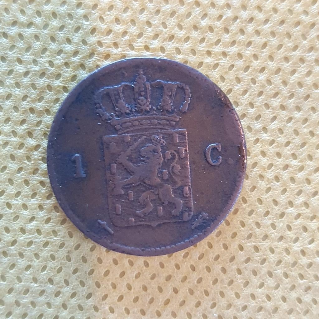 Nederlandse 1 cent munt uit 1863, Ophalen of Verzenden