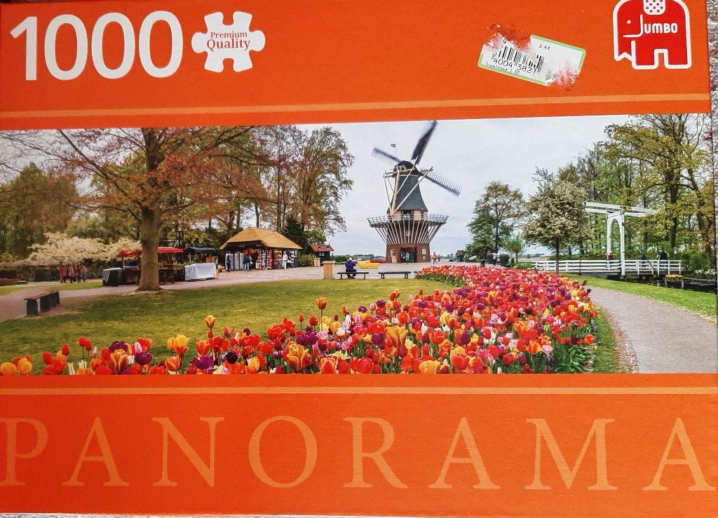 Legpuzzel Keukenhof (panorama), Ophalen of Verzenden, 500 t/m 1500 stukjes, Gebruikt, Legpuzzel